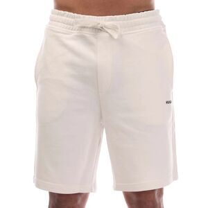 Hugo Mens Dayono Logo Printed Relaxed Fit Shorts / White